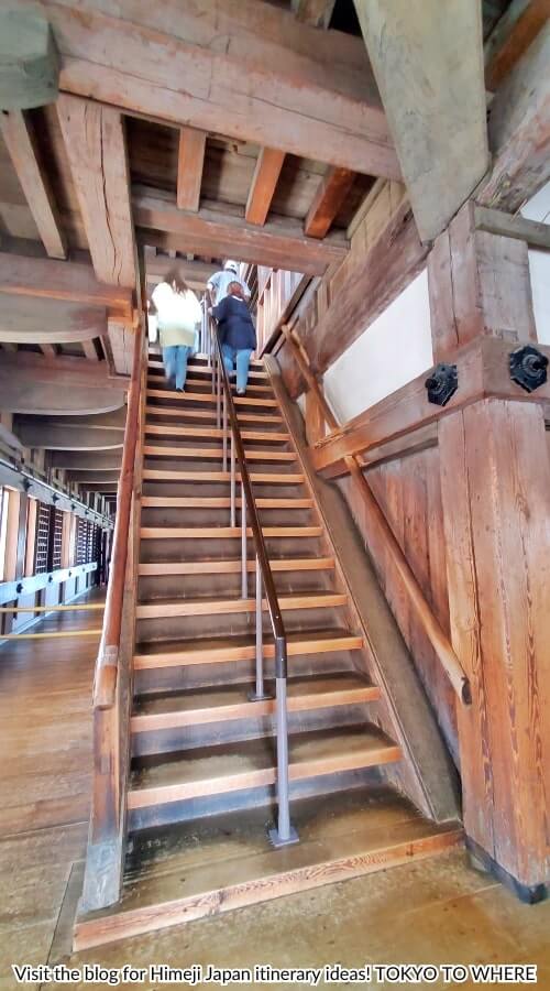 inside himeji castle stairs