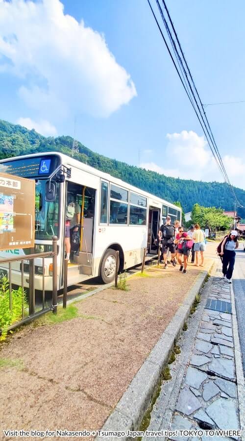 nagiso station bus from tsumago