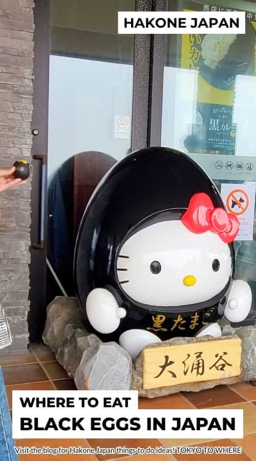 hello kitty black egg in hakone